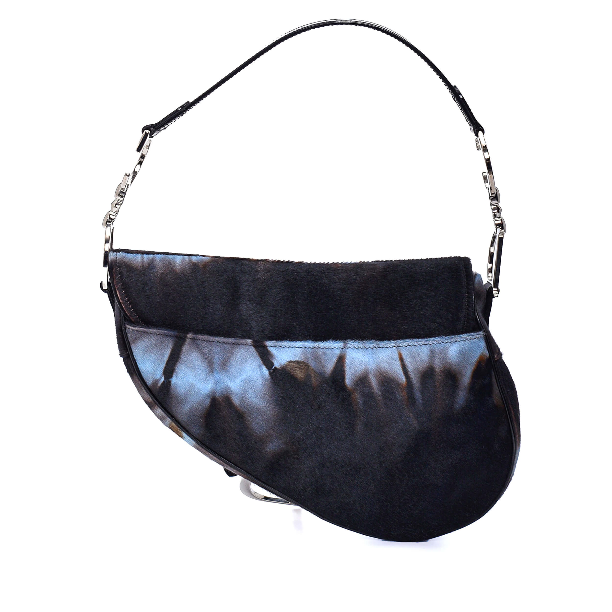 Christian Dior - Black &Turquoise Pony Hair Saddle Bag